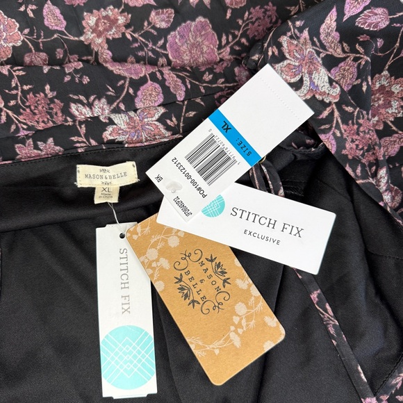 NWT Mason & Belle Midi Marina Dress Purple & Black Floral Pleated | XL - Picture 15 of 15